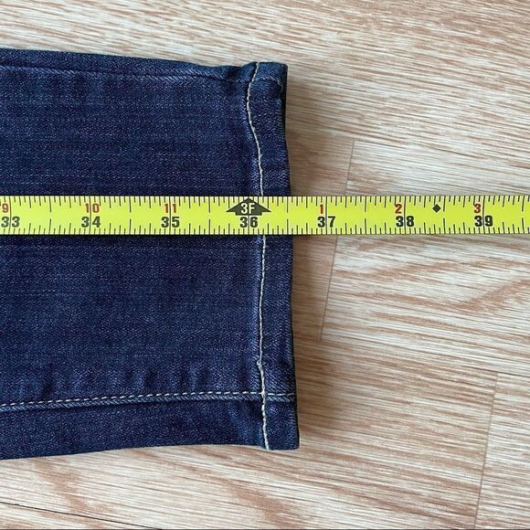 Paige Hoxton Ankle 9” Rise Dark Blue Skinny Jeans - Picture 7 of 11